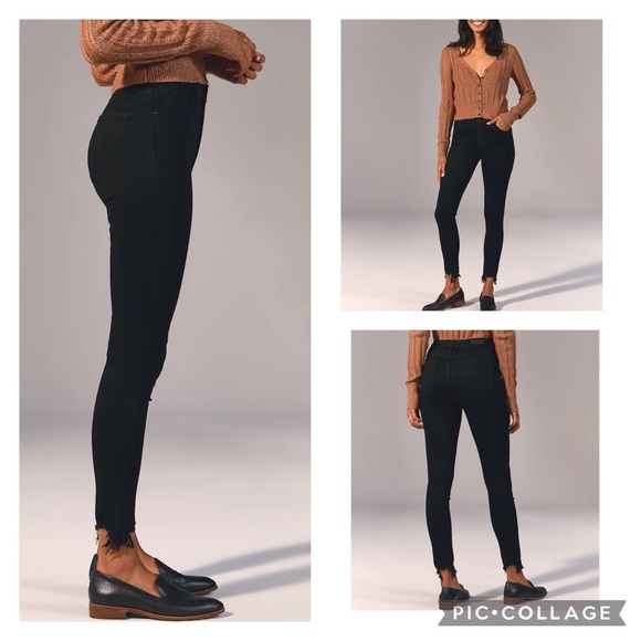 Abercrombie & Fitch Denim - Abercrombie High Rise Skinny Ankle ripped Hem Curve Love Jeans Size 4